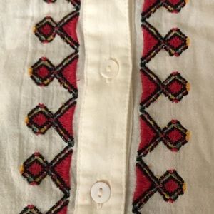Embroidered Nobel Spirit Tunic 100%Cotton, white XL, soft linen